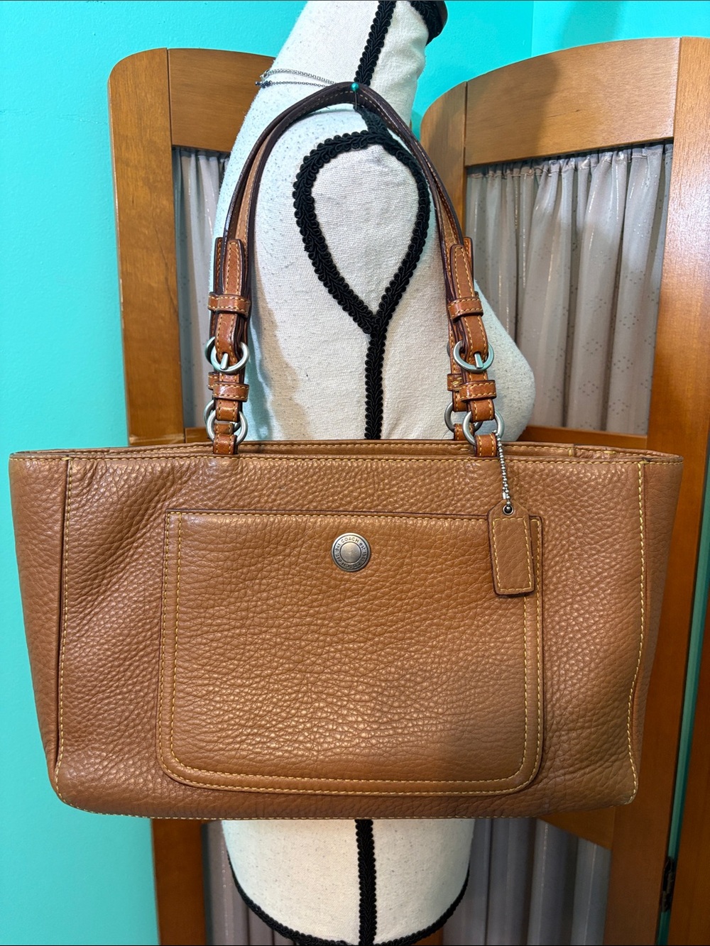 Coach Brown Pebbled Leather Tote